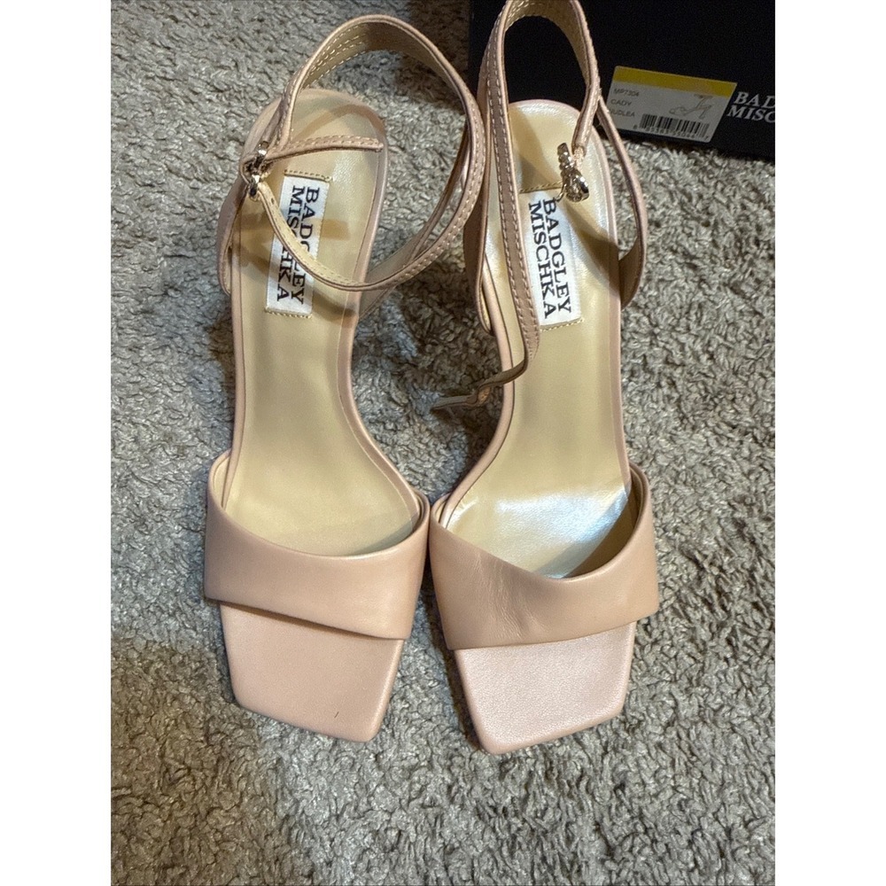 Badgley Mischka Cady Nudlea Ankle Strap Heels Sandals Pink Size 6